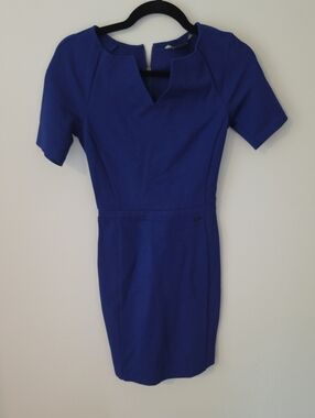 Armani Exchange Short-Sleeve Cobalt Mini Dress